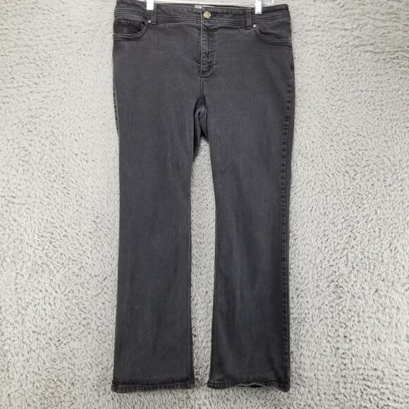 Chicos Denim - Chicos Jeans Womens 2.5 US 14 Black Stretch Mid Rise So Slimming Studded *Read*